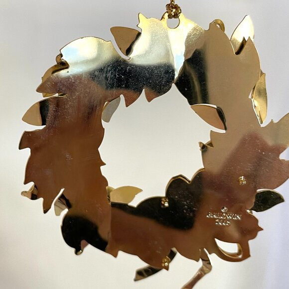 2005 HOLIDAY WREATH 77178.01 Baldwin Brass Annual Edition Christmas Ornament - Picture 5 of 7